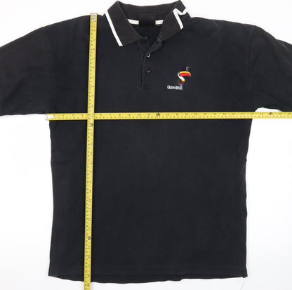 Guinness Men's Black Embroidered Toucan Polo Shirt Size L