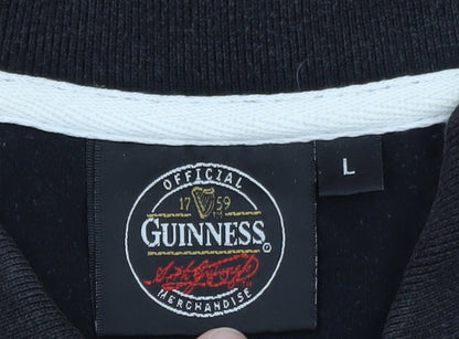 Guinness Men's Black Embroidered Toucan Polo Shirt Size L