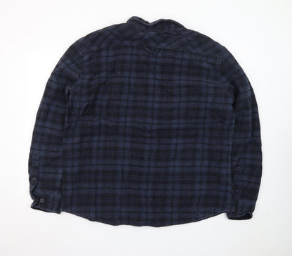 North Coast Men's Blue Check Flannel Button-Up Shirt 2XL
