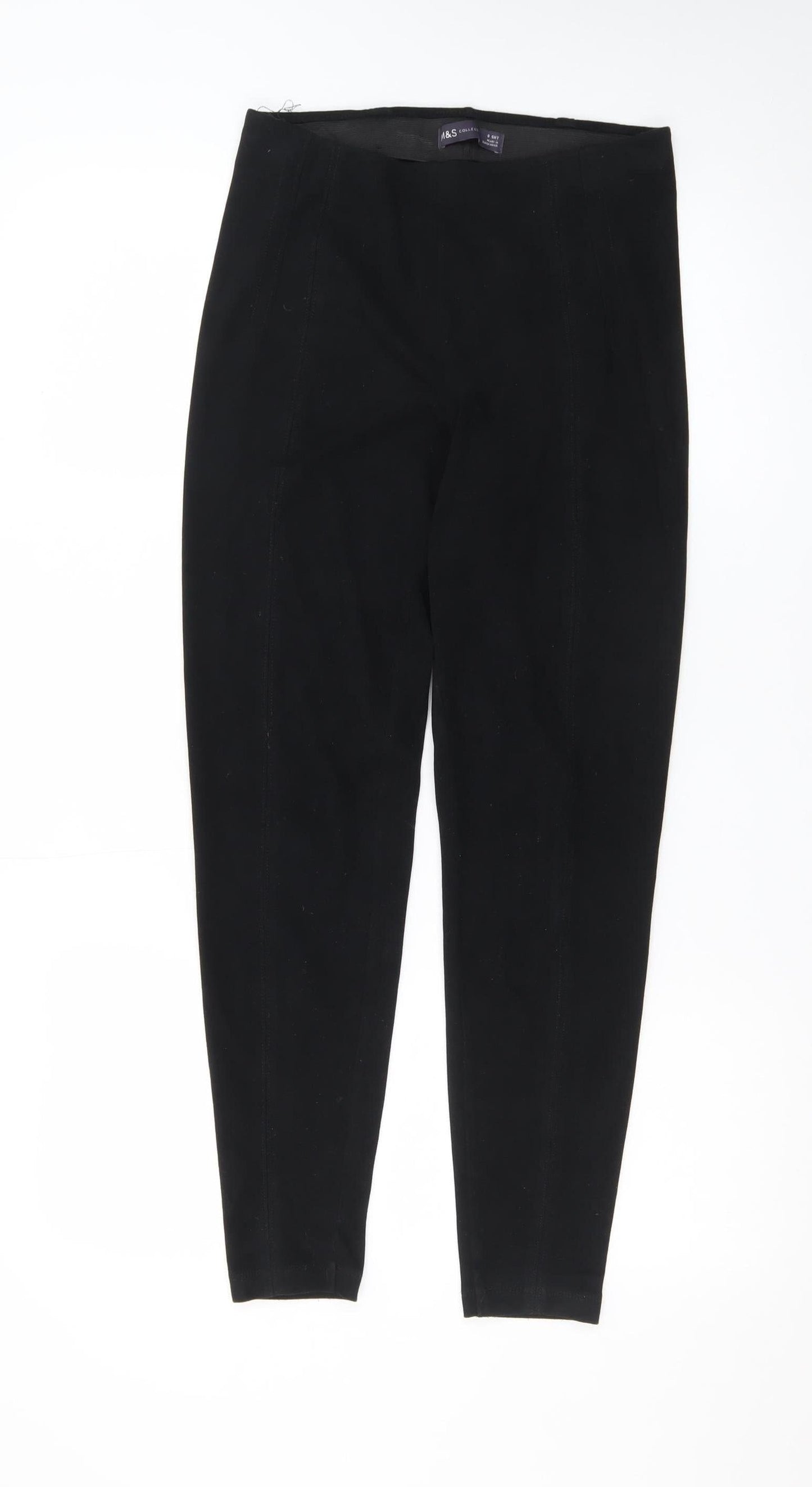 Marks and Spencer Women Black Size 8 Ankle Length Leggings