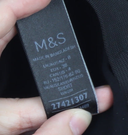 Marks and Spencer Women Black Size 8 Ankle Length Leggings