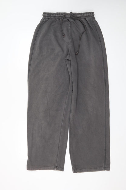 Zara Women Grey Fleece Sweatpants S Elastic Waist Comfort Fit