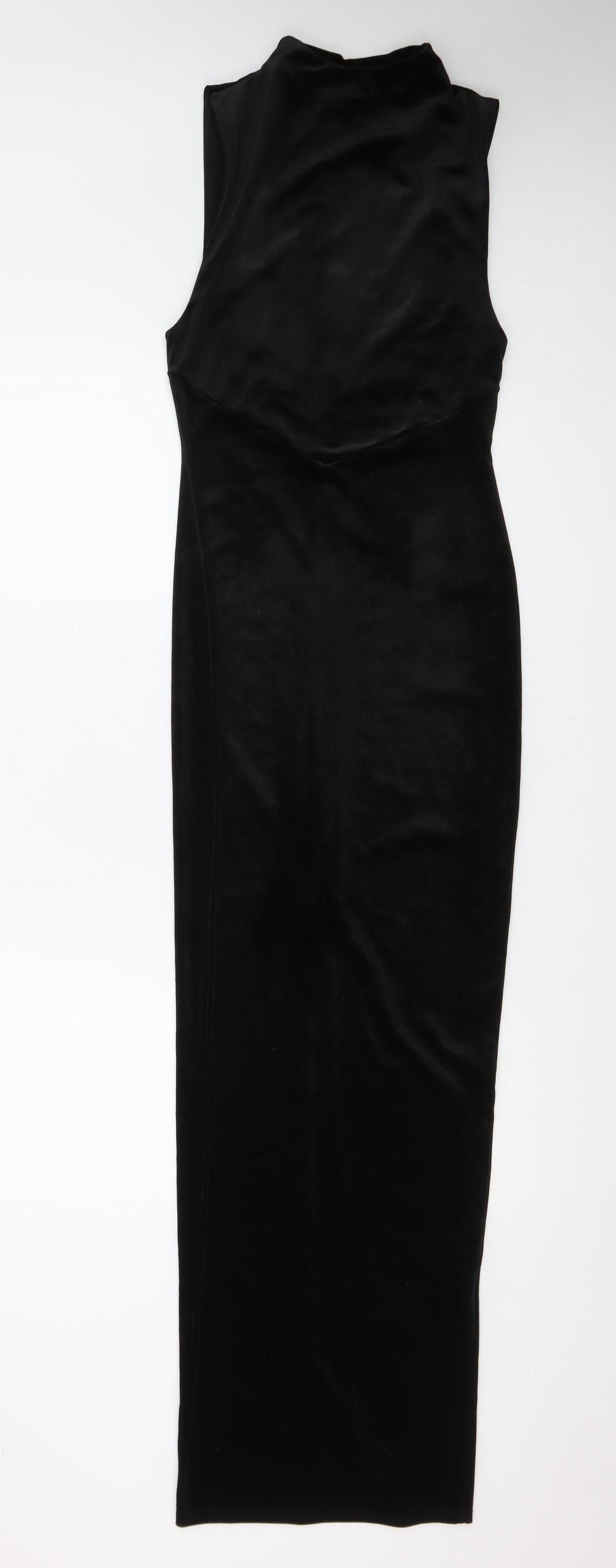 ASOS Women’s Black Velvet Sleeveless Bodycon Midi Dress UK 8