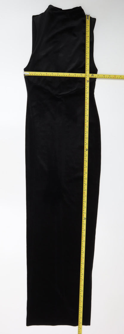 ASOS Women’s Black Velvet Sleeveless Bodycon Midi Dress UK 8