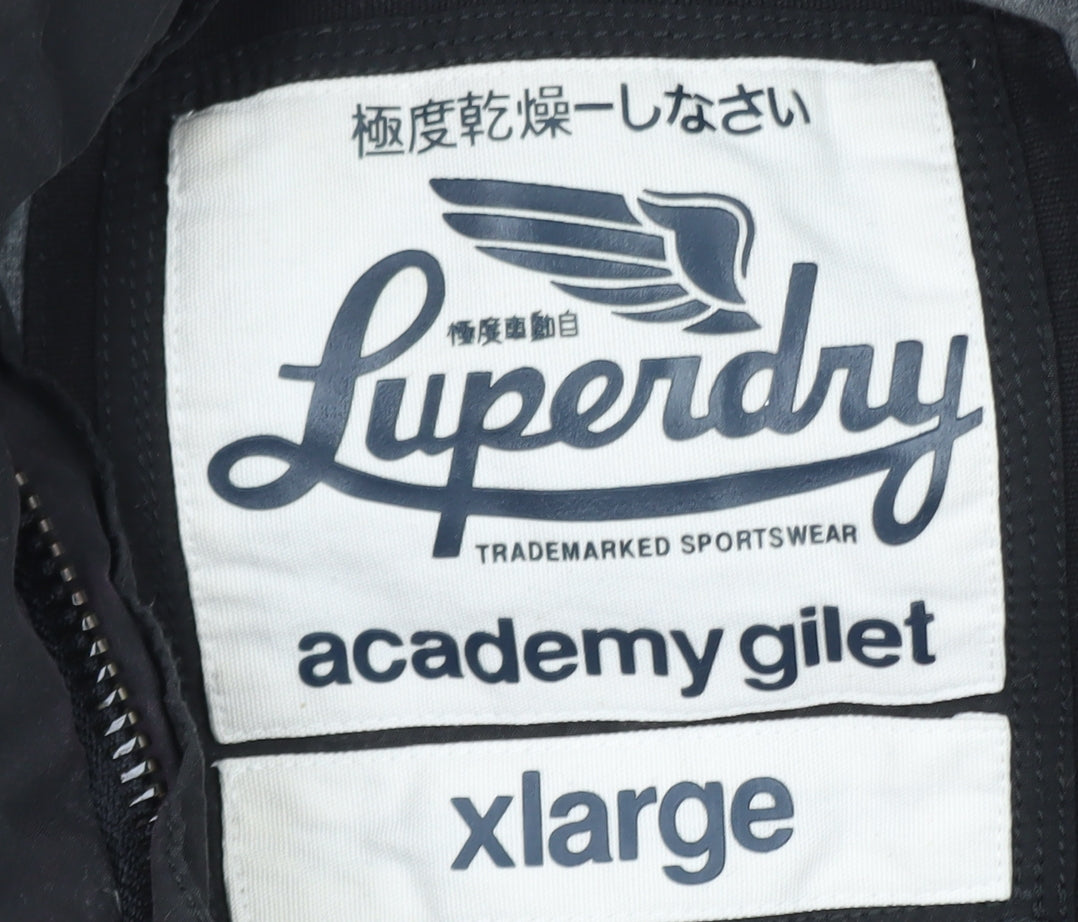 Superdry Men's Black XL Puffer Academy Gilet Waistcoat