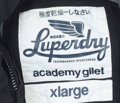 Superdry Men's Black XL Puffer Academy Gilet Waistcoat