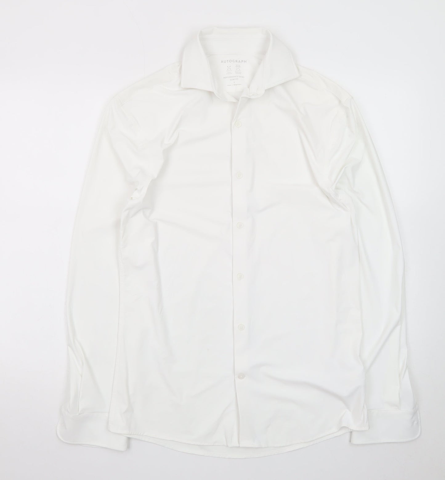 Marks and Spencer Autograph Men's White Small Long Sleeve Dress Shirt