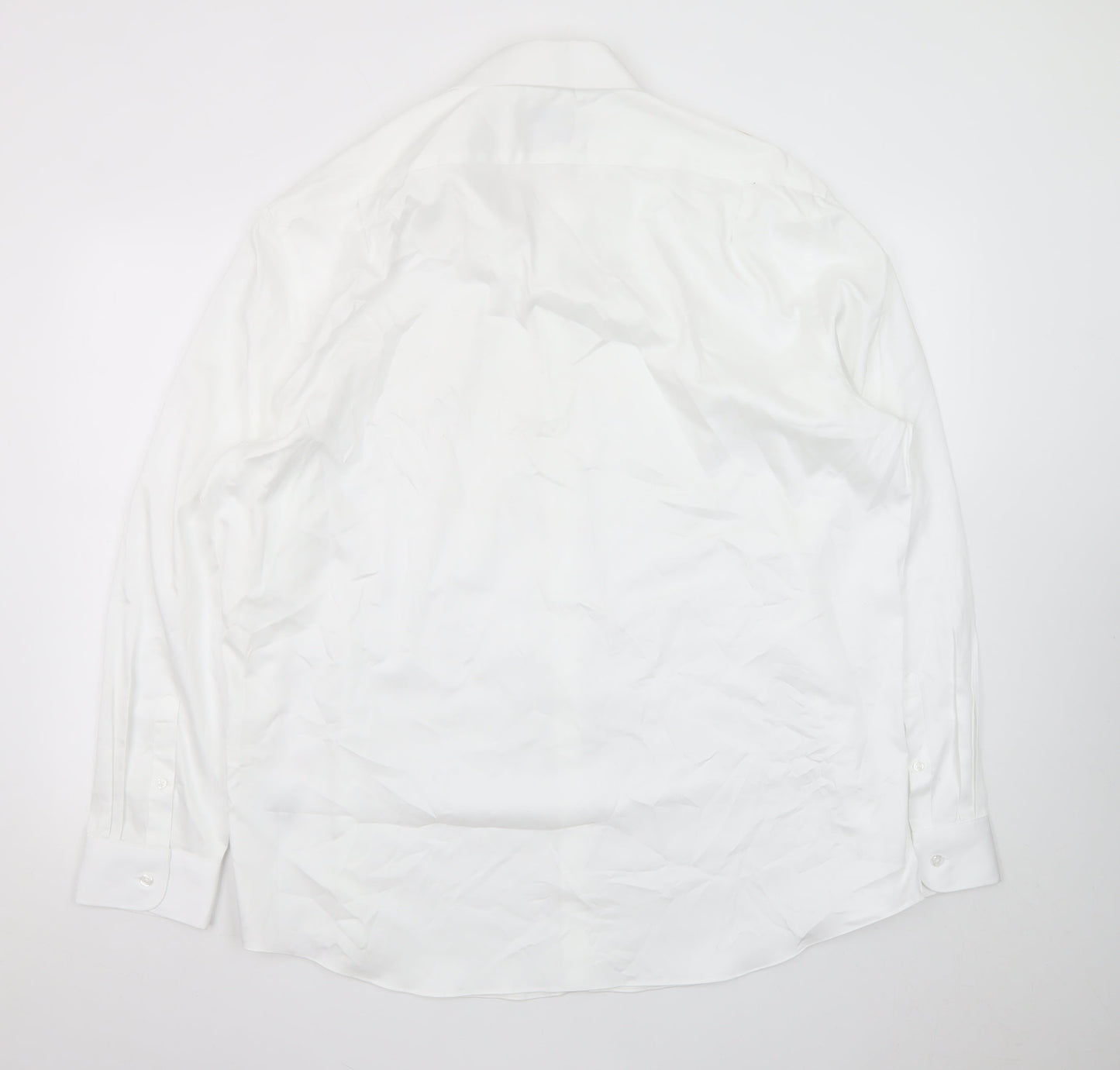 Marks and Spencer Men's White 2XL Regular Fit Cotton Long Sleeve Shirt