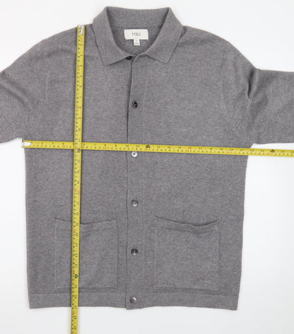 Marks and Spencer Men’s Grey Collared Button Cardigan M