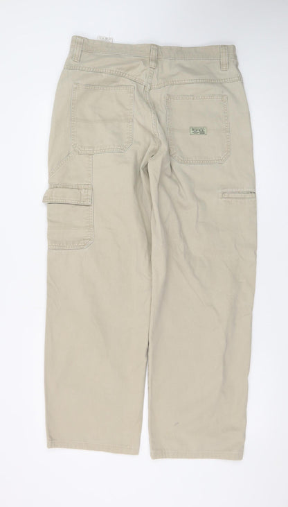 Wrangler Men's Beige Cargo Trousers Size 32x34 Cotton Relaxed Fit