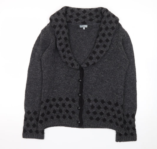 Marks and Spencer Per Una Grey Wool Blend Cardigan Women's S