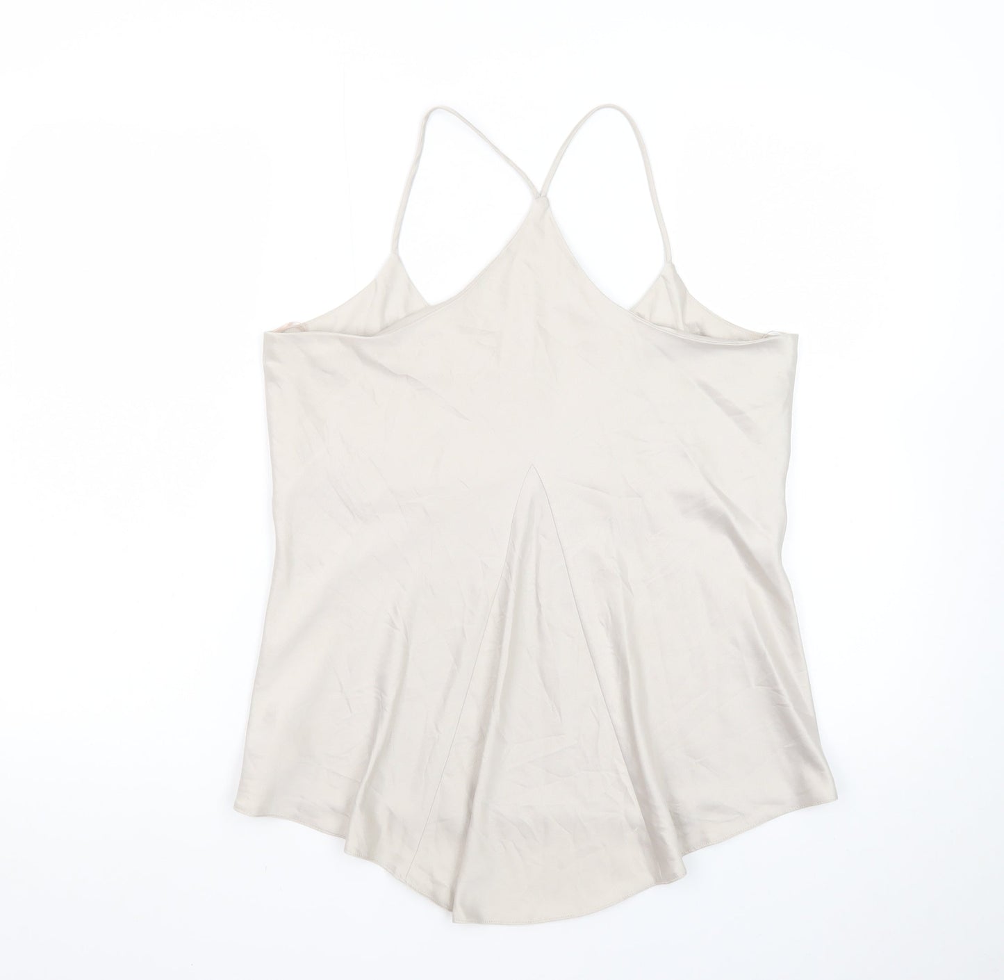 Lipsy London Women Beige Satin Camisole Top Size 14