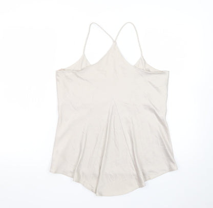 Lipsy London Women Beige Satin Camisole Top Size 14