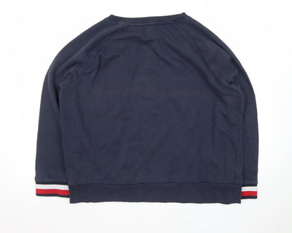 Tommy Hilfiger Men's Blue XL Pullover Sweatshirt Logo Crew Neck