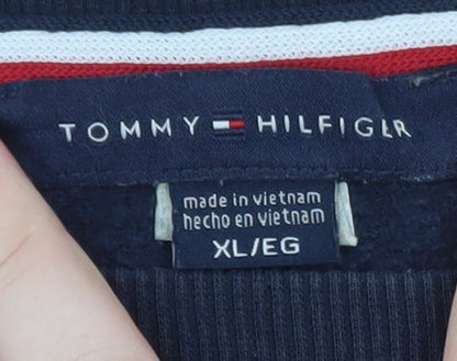 Tommy Hilfiger Men's Blue XL Pullover Sweatshirt Logo Crew Neck