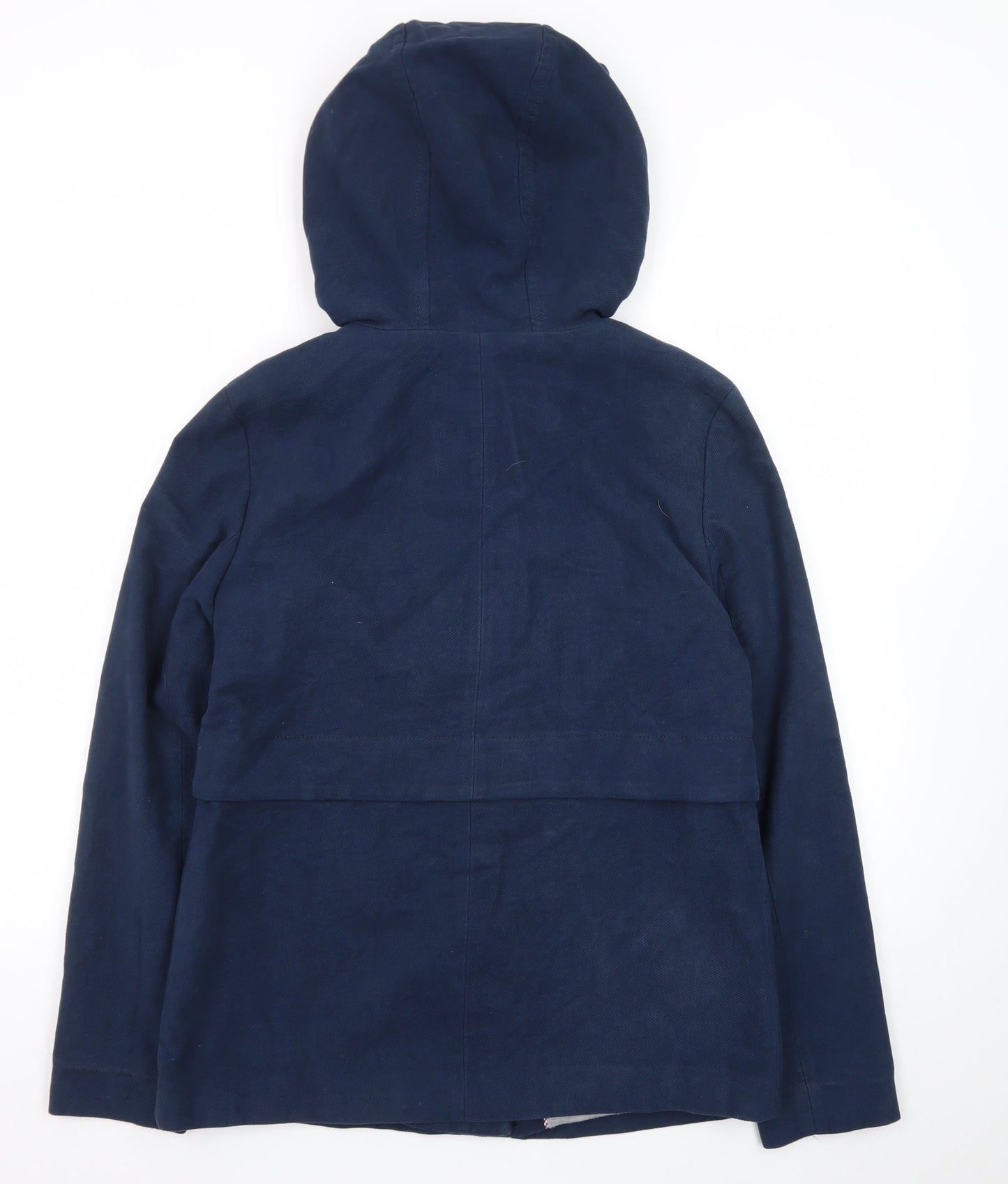 White Stuff Women's Blue Hooded Cotton Parka Jacket Size 8