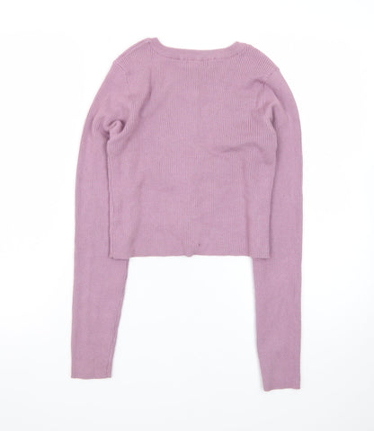DearMyLove Women's Purple Cardigan M Slim Fit Lightweight Knit