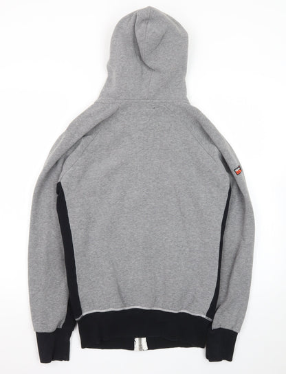 Superdry Men's Grey Full Zip Hoodie S Logo Fleece Classic Style