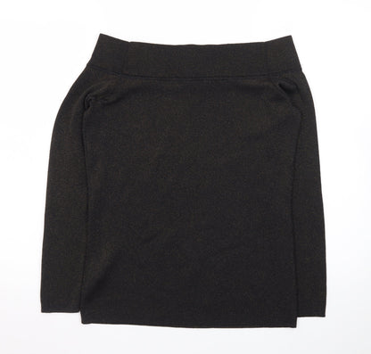 Jasper Conran Women Black Metallic Knit Long Sleeve Pullover Jumper Size 14