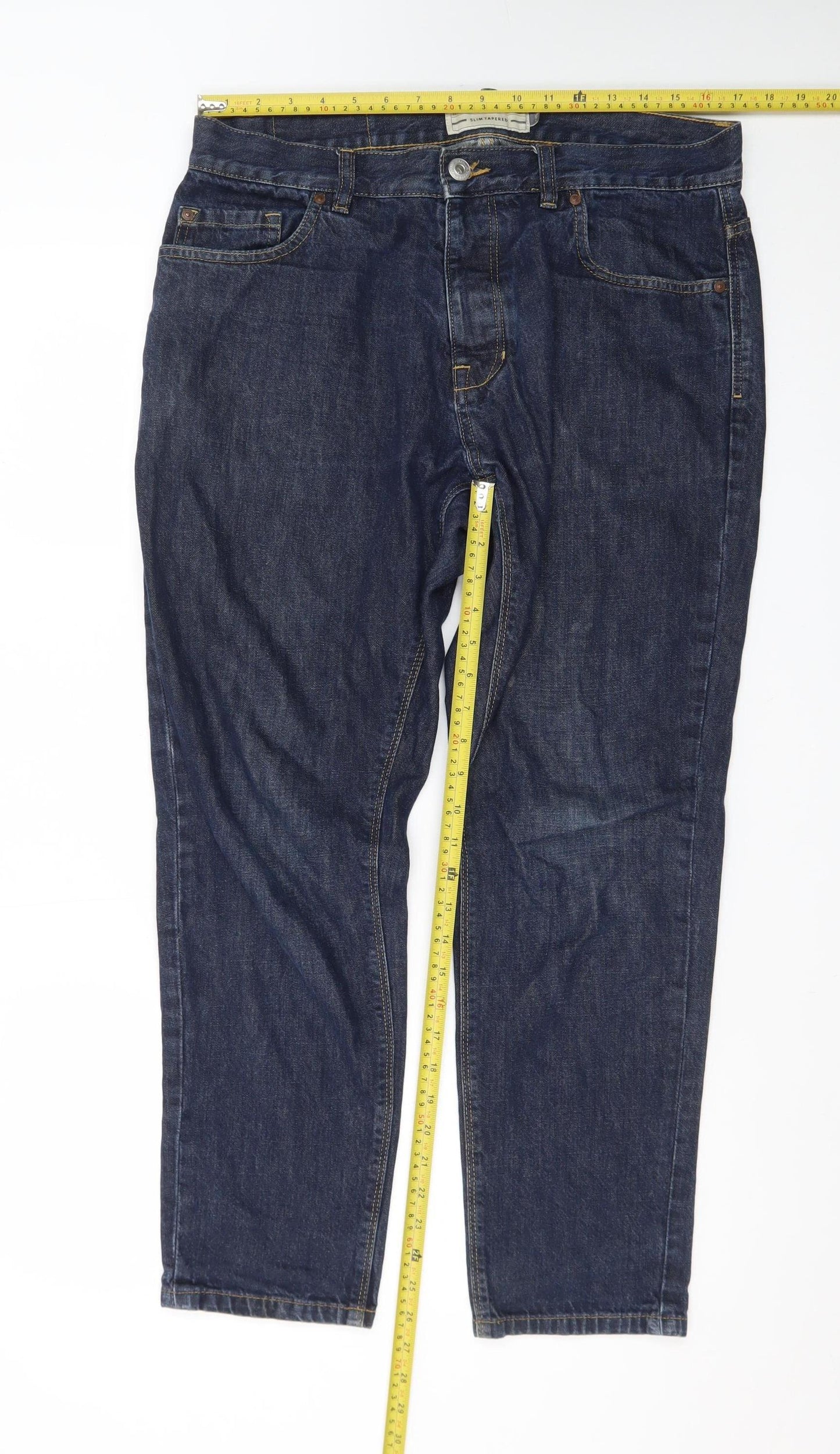 Next Men’s Blue Straight Leg Denim Jeans 34W 29L Regular Fit