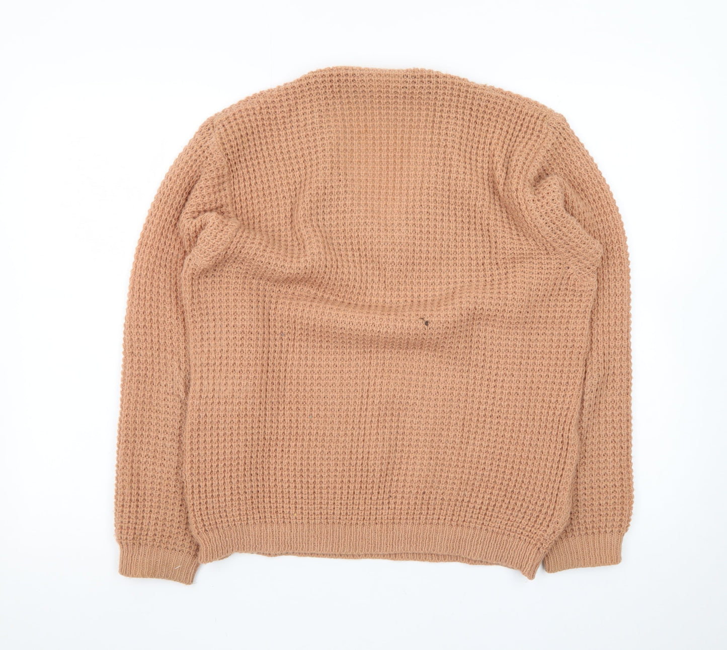 Peter Werth Men's Beige Wool Chunky V-Neck Jumper Size M