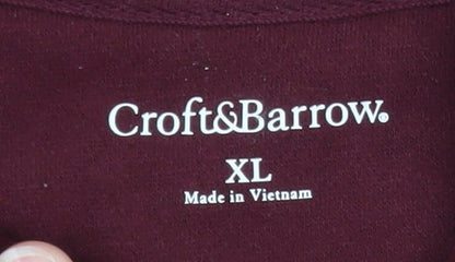 Croft & Barrow Men’s Red XL Collared 1/4 Zip Sweatshirt