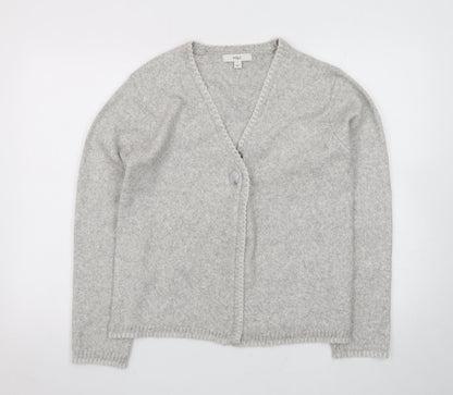 Marks and Spencer Women's Grey Wool Blend V-Neck Cardigan S