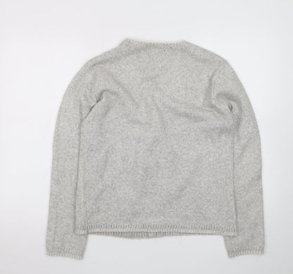 Marks and Spencer Women's Grey Wool Blend V-Neck Cardigan S