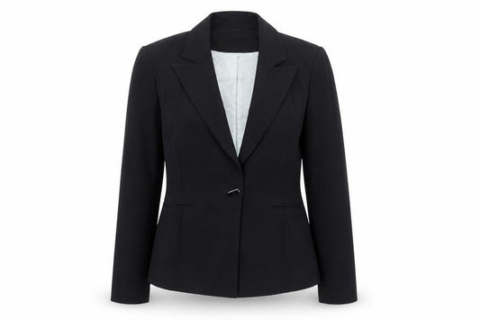 Front view of Principles Women Black, size 12, Classic Single-Breasted Blazer