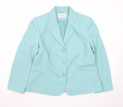 Eastex Women’s Blue Single-Breasted Suit Jacket UK 14 Polyester