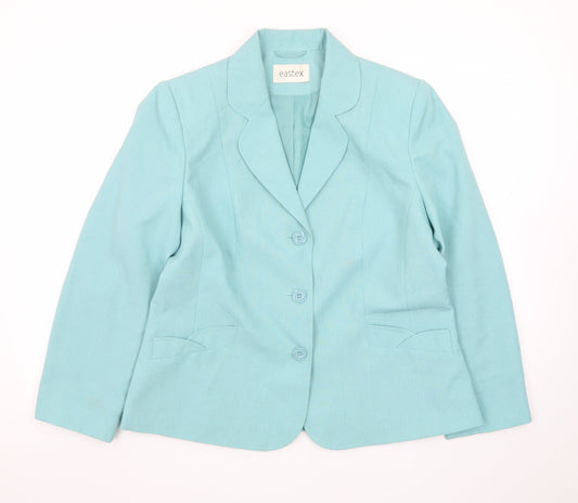 Eastex Women’s Blue Single-Breasted Suit Jacket UK 14 Polyester