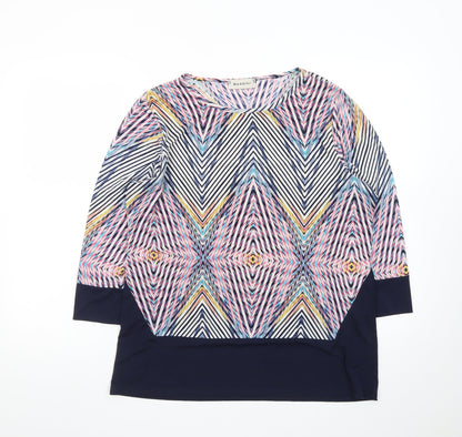 Bassini Women’s Multicoloured Geometric Tunic Top Size 18 3/4 Sleeve