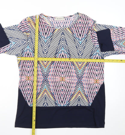 Bassini Women’s Multicoloured Geometric Tunic Top Size 18 3/4 Sleeve