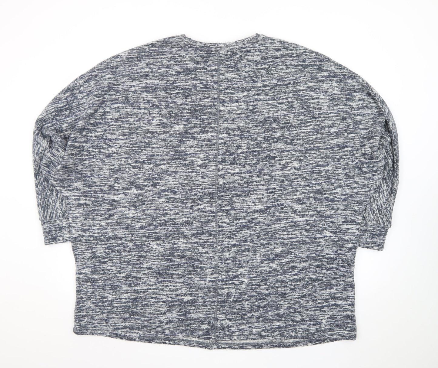 Yours Womens Blue Plus Size 22 Long Sleeve Relaxed Fit Jersey Top
