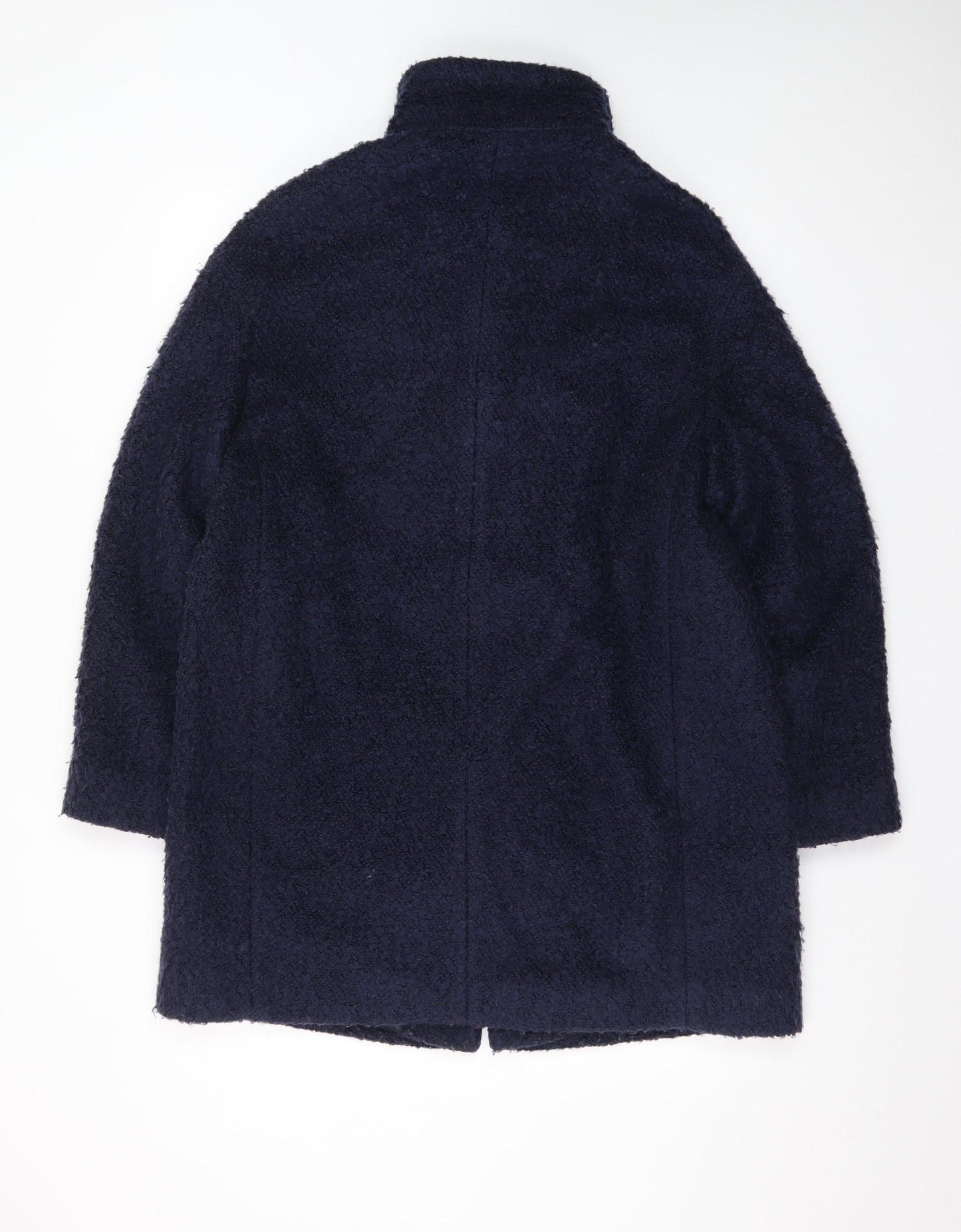 Marks and Spencer Womens Navy Blue Mid-Length Wool Blend Coat Size 14
