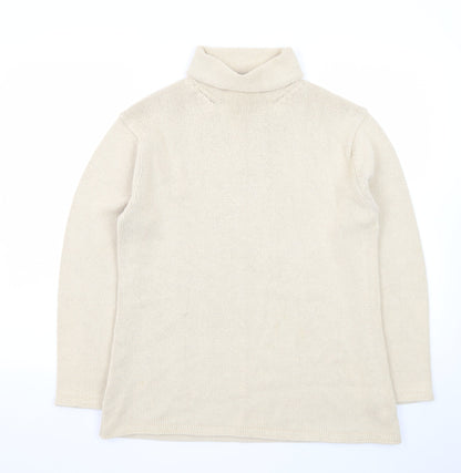 Laura Ashley Men’s Beige Roll Neck Cotton Jumper Medium