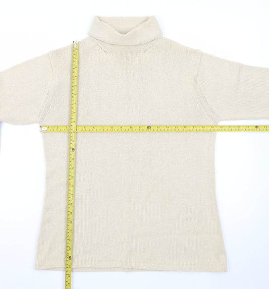 Laura Ashley Men’s Beige Roll Neck Cotton Jumper Medium