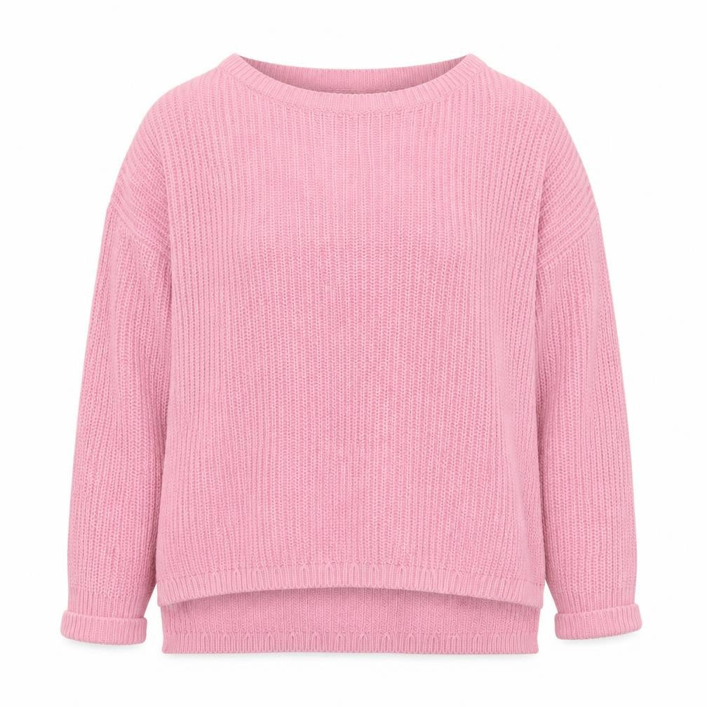 Marks & Spencer Women Pink Chunky Knit Cotton Pullover Jumper M