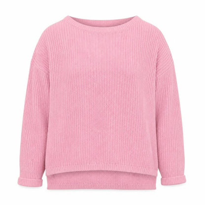 Marks & Spencer Women Pink Chunky Knit Cotton Pullover Jumper M