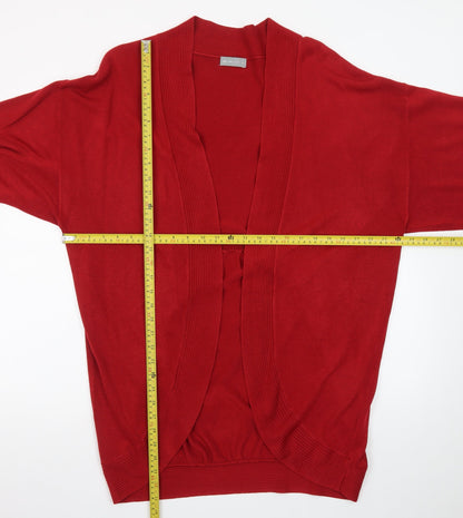 Marks and Spencer Women Red Knit Cardigan XL Relaxed Fit Open Front