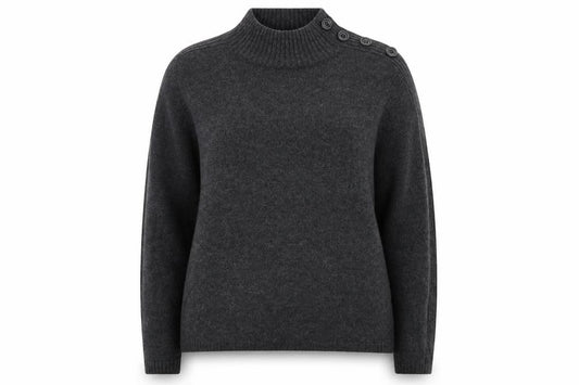 Principles Women’s Grey Wool Blend Mock Neck Jumper Size 16