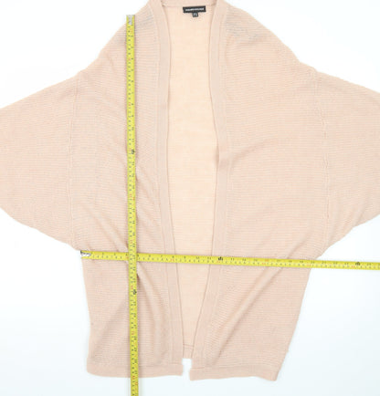 Warehouse Women’s Beige Open Knit 3/4 Sleeve Cardigan UK 12