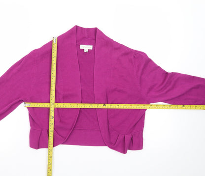 Monsoon Women’s Purple Cotton Shrug Cardigan L Lightweight Knit