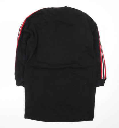 H&M Divided Women Black Size 8 T-Shirt Dress Long Sleeve Miami Logo