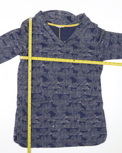White Stuff Women’s Blue Geometric Shift Dress UK 12 Cotton