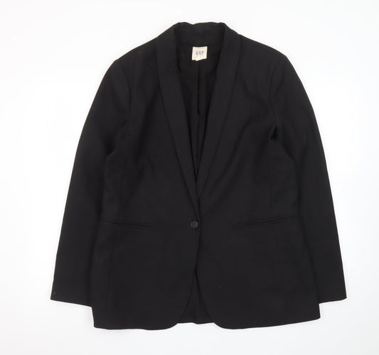 GAP Womens Black Shawl Collar Blazer Size 12 Classic Fit