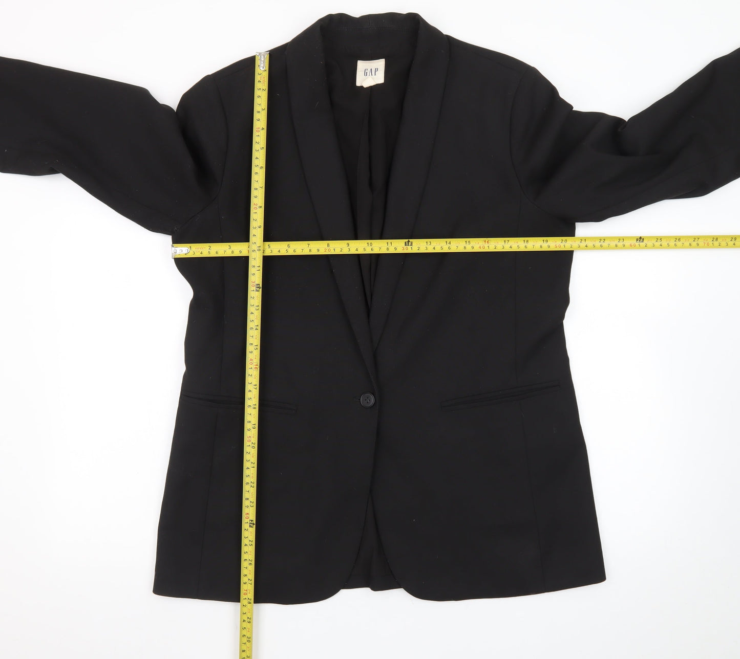 GAP Womens Black Shawl Collar Blazer Size 12 Classic Fit