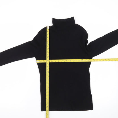 Marks and Spencer Women’s Black Roll Neck Slim Fit Petite Jumper Size 12