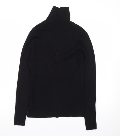 Marks and Spencer Women’s Black Roll Neck Slim Fit Petite Jumper Size 12