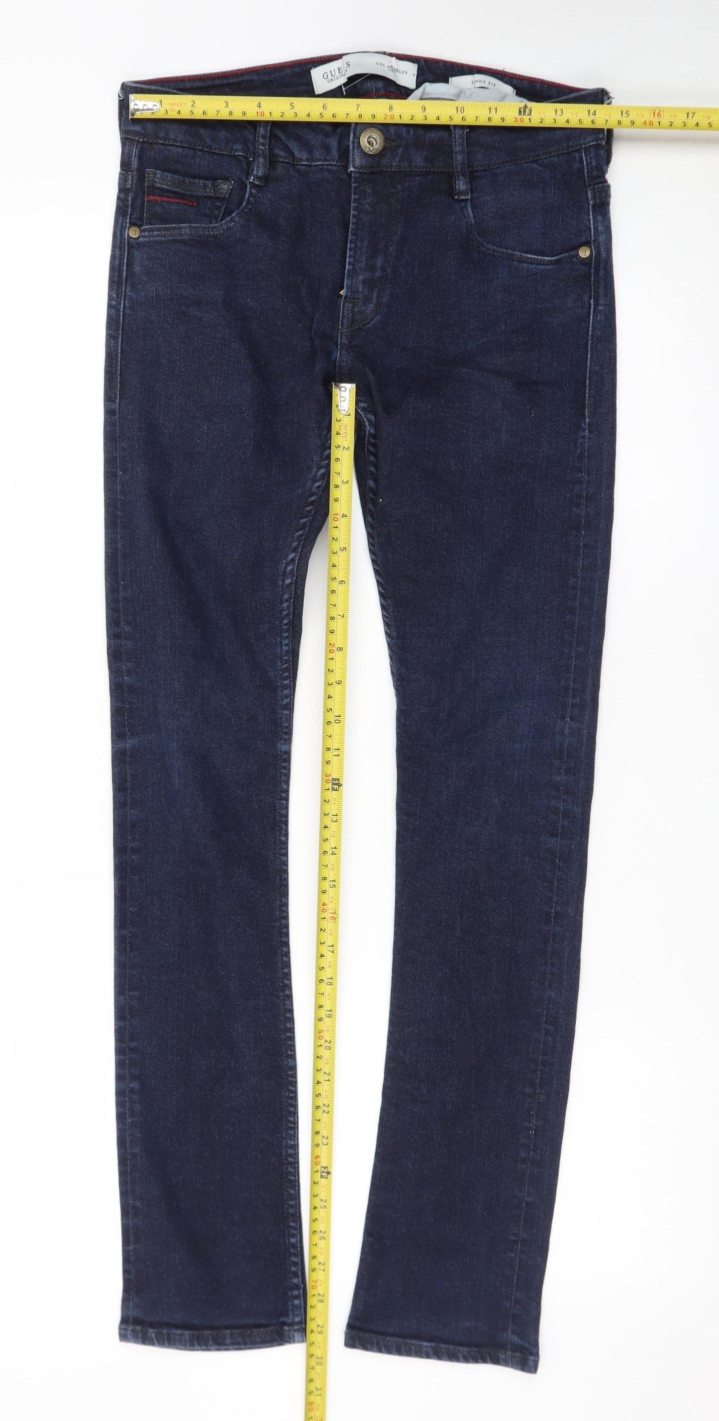 Guess Womens Blue Skinny Jeans Size 29 Slim Fit Dark Wash Denim